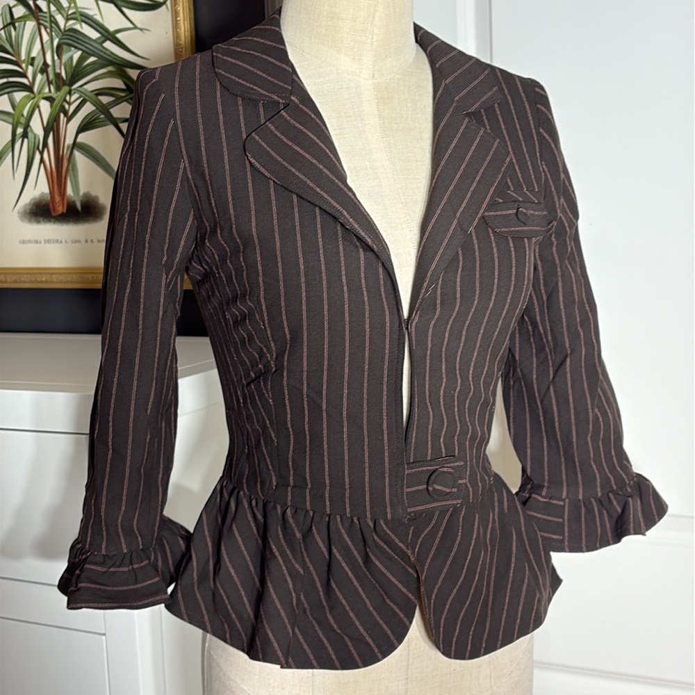 Vintage Designer Louis Verdad  structured Jacket GORGEOUS DETAILS!  Box 6